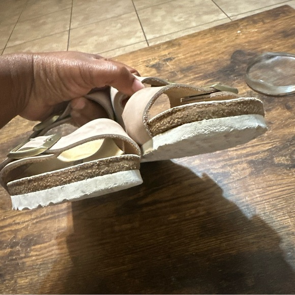 Birkenstock Arizona Taupe Suede Leather Men 6 Women 8 Sandals Slides Comfy - Picture 6 of 9